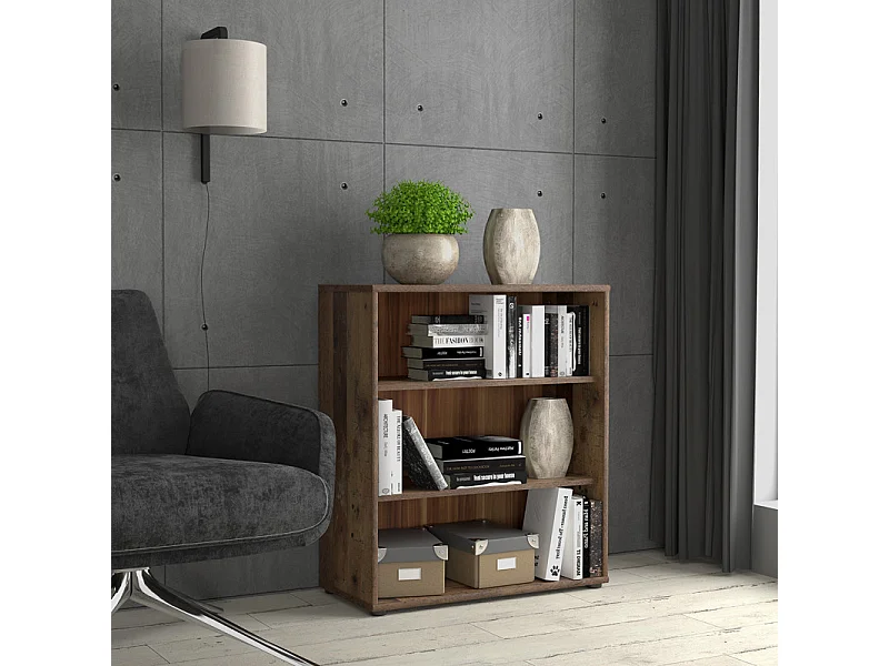 Bibliothèque / Étagère H. 86 x L. 74 cm décor bois vintage - MARIA