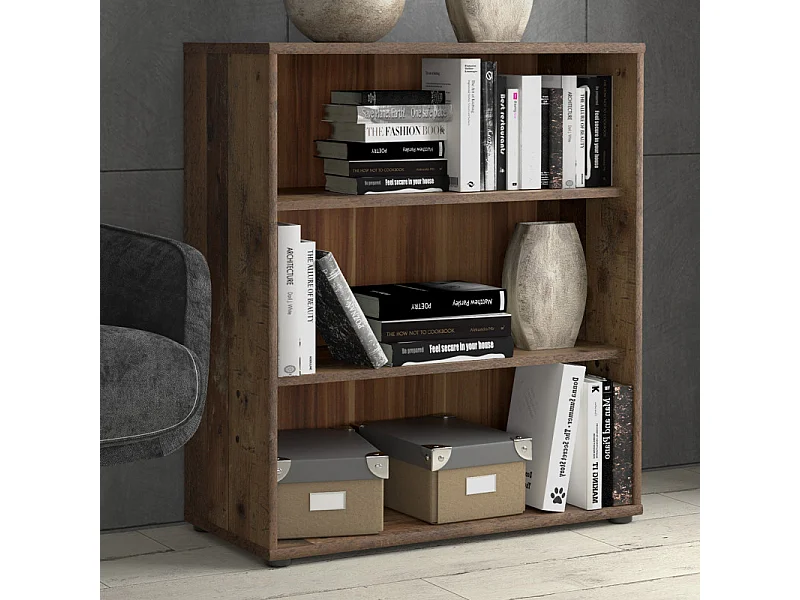 Bibliothèque / Étagère H. 86 x L. 74 cm décor bois vintage - MARIA