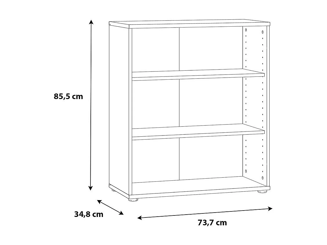 Bibliothèque / Étagère H. 86 x L. 74 cm décor bois vintage - MARIA