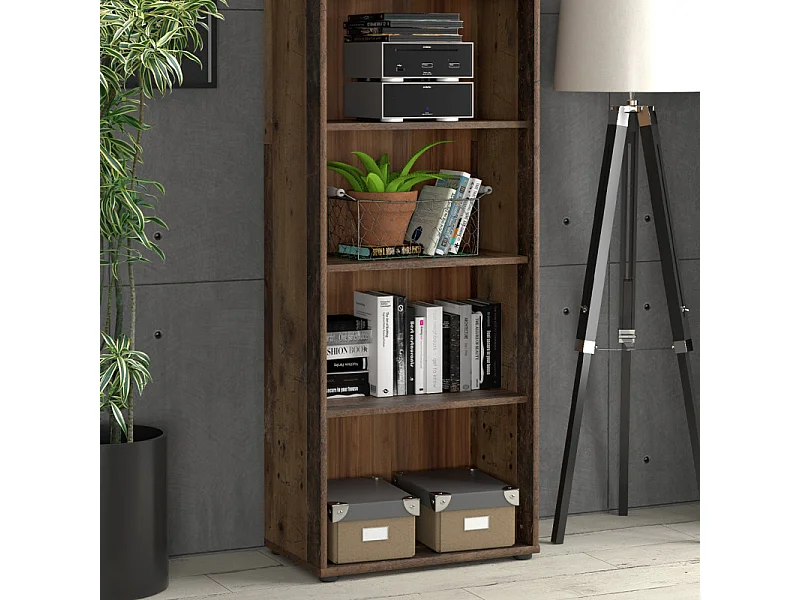 Bibliothèque / Étagère H. 198 x L. 54 cm décor bois vintage - MARIA