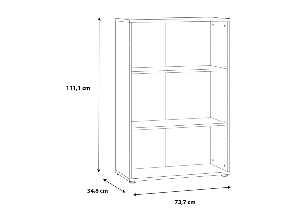 Bibliothèque / Étagère H. 111 x L. 74 cm décor bois vintage - MARIA