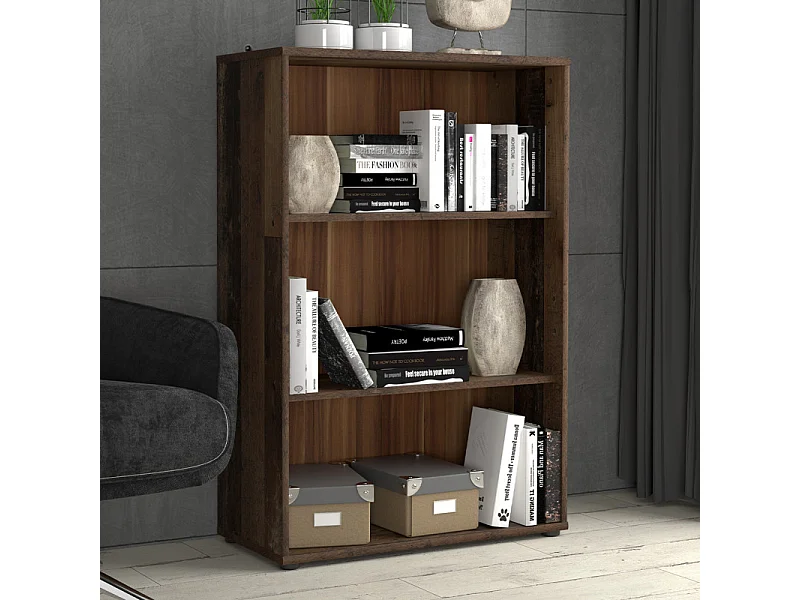 Bibliothèque / Étagère H. 111 x L. 74 cm décor bois vintage - MARIA