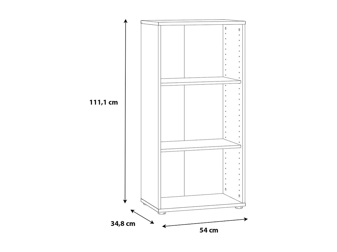 Bibliothèque / Étagère H. 111 x L. 54 cm décor blanc - MARIA