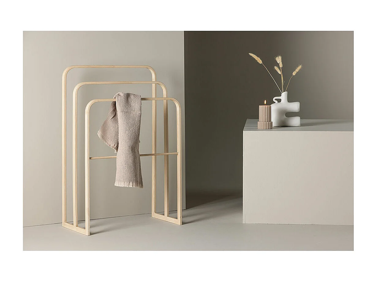 Drammen kapstok voor handdoeken, 3 kledingstangen whitewash.