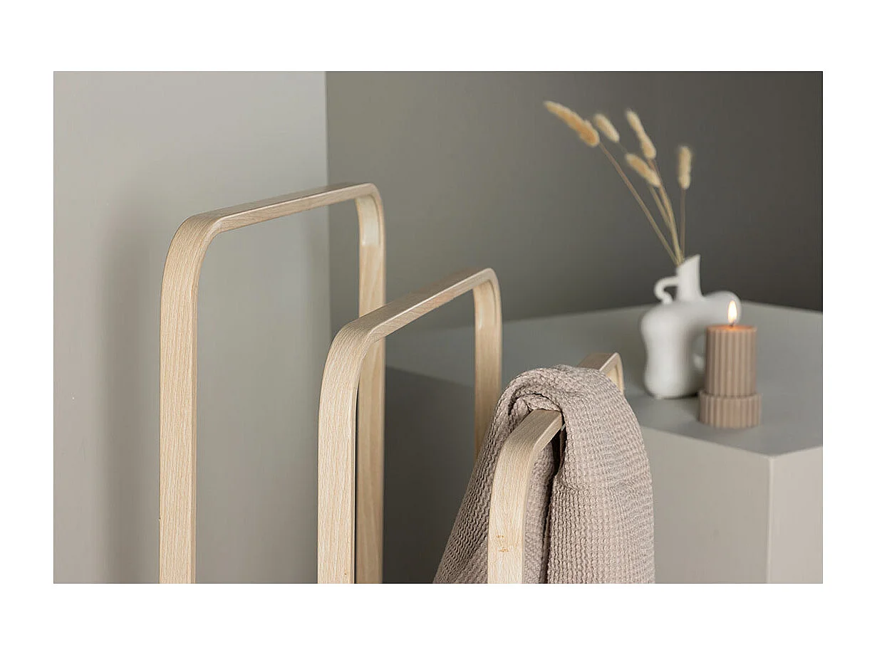 Drammen kapstok voor handdoeken, 3 kledingstangen whitewash.