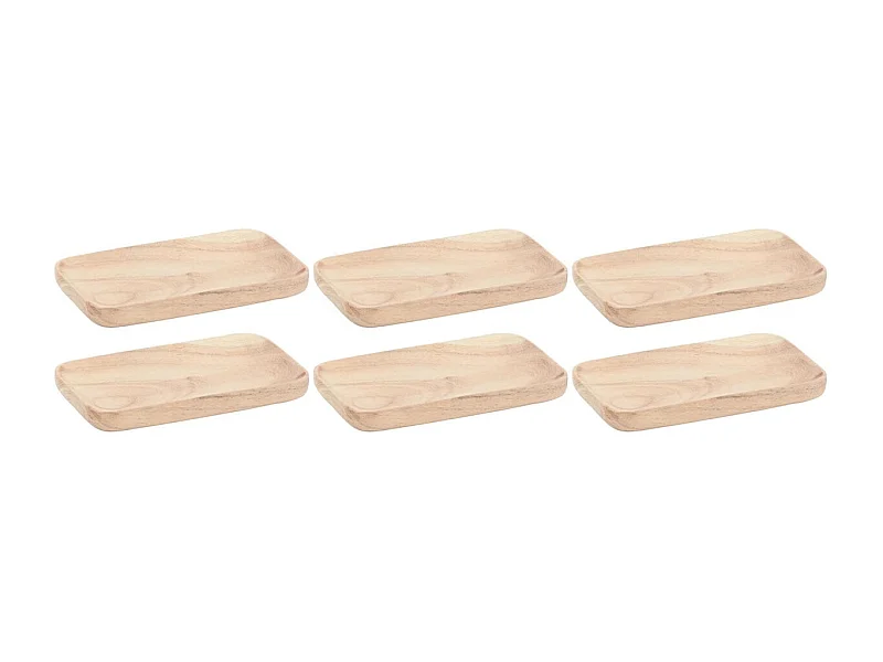 Planche de présentation en acacia naturel 15 cm Lot de 6