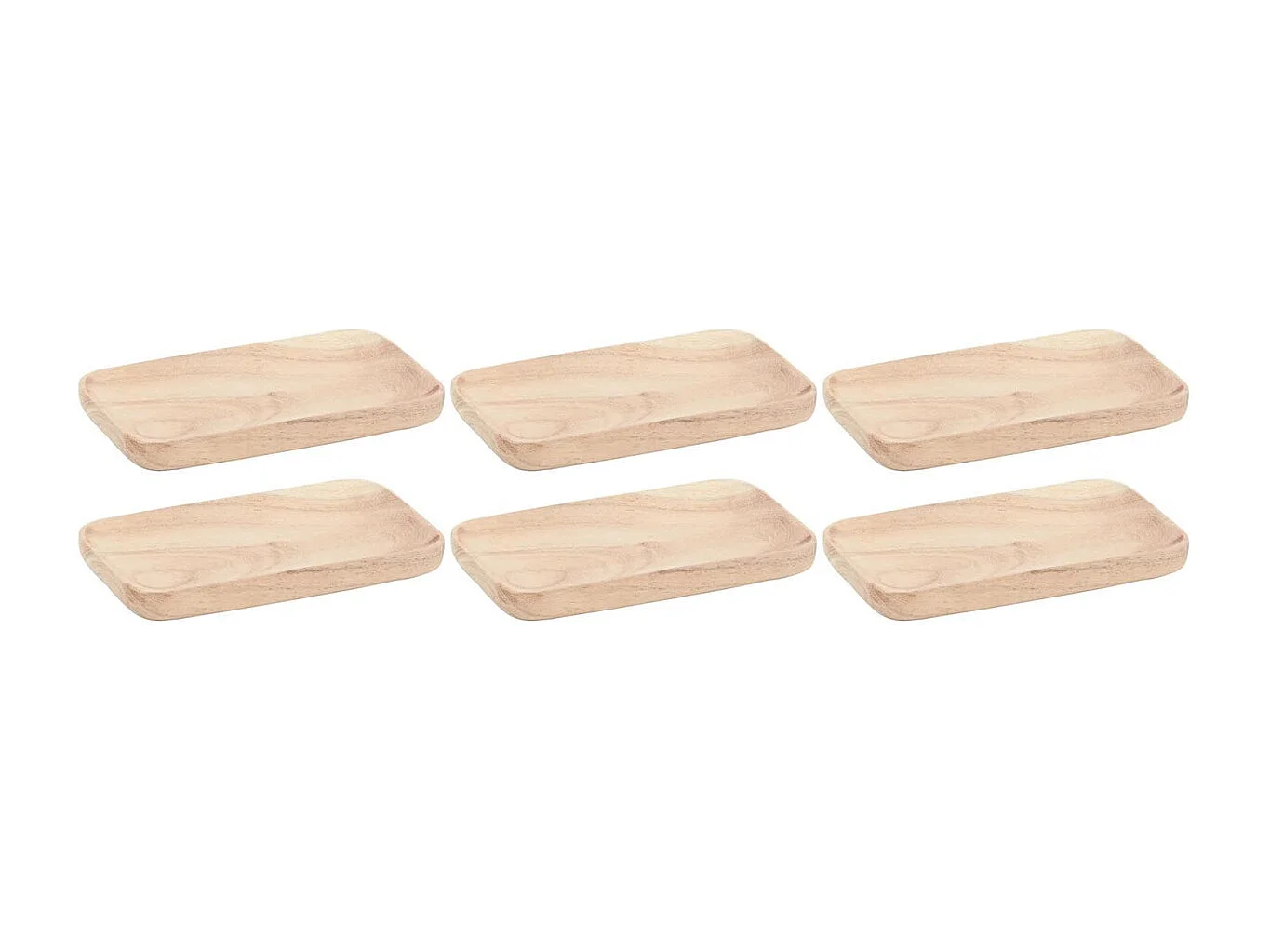 Planche de présentation en acacia naturel 15 cm Lot de 6
