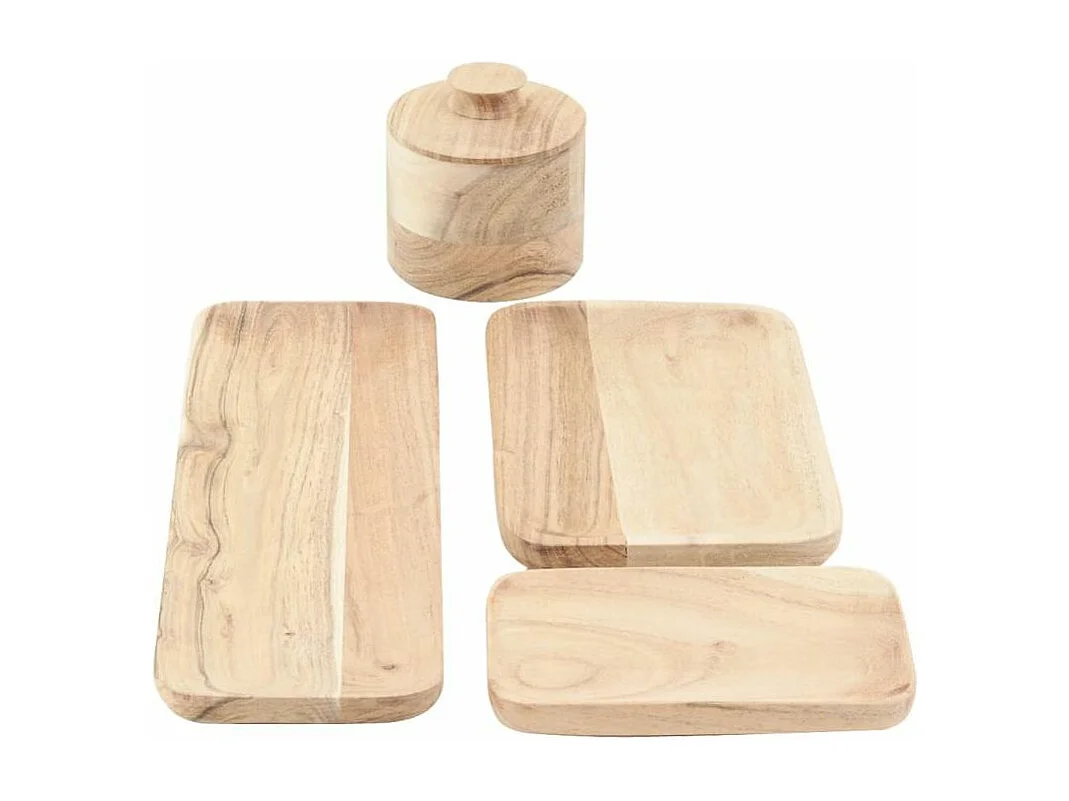 Planche de présentation en acacia naturel 15 cm Lot de 6