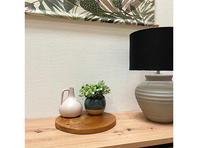 Planche à découper / plateau décoratif rond 30 cm bois de teck – NATE