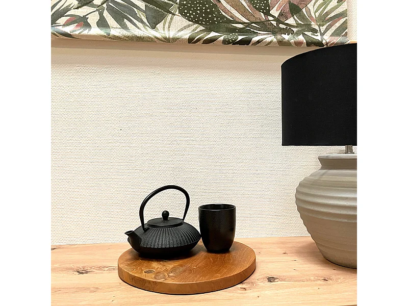 Planche à découper / plateau décoratif rond 30 cm bois de teck – NATE