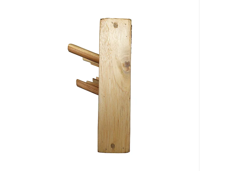 Patère/Porte-manteau mural 70 cm 8 crochets bois teck clair – ROBINSON