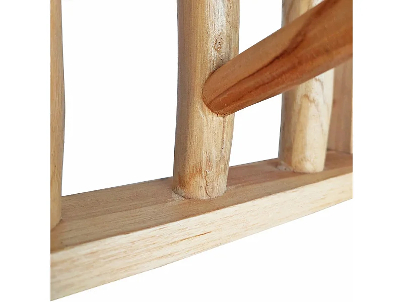 Patère/Porte-manteau mural 70 cm 8 crochets bois teck clair – ROBINSON