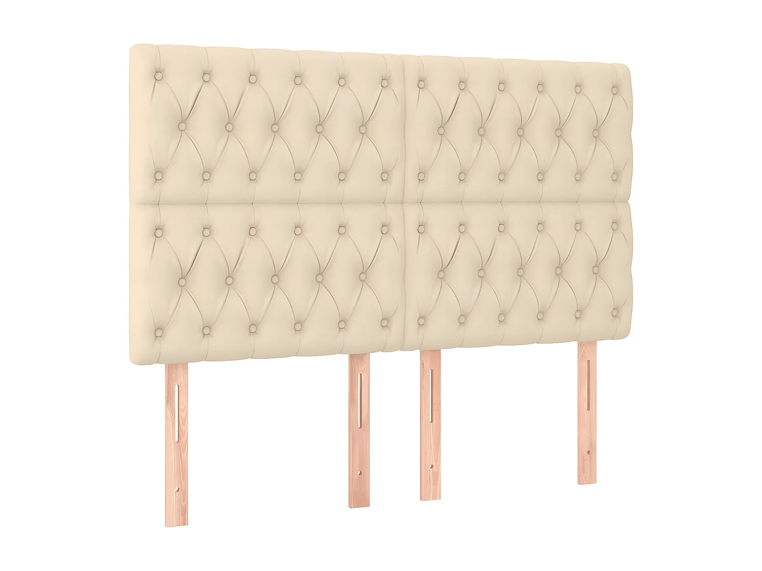 Lit à sommier tapissier avec matelas Crème 140x190 cm Tissu