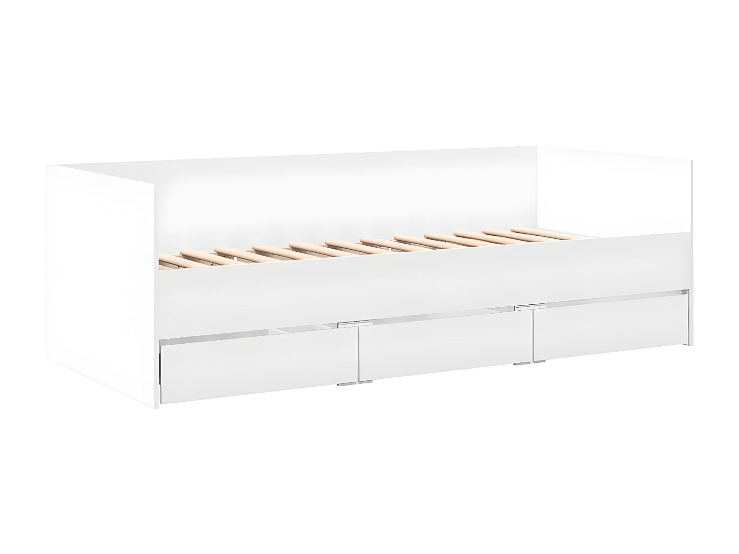 Tumbona con cajones madera de ingeniería blanco 90x190 cm