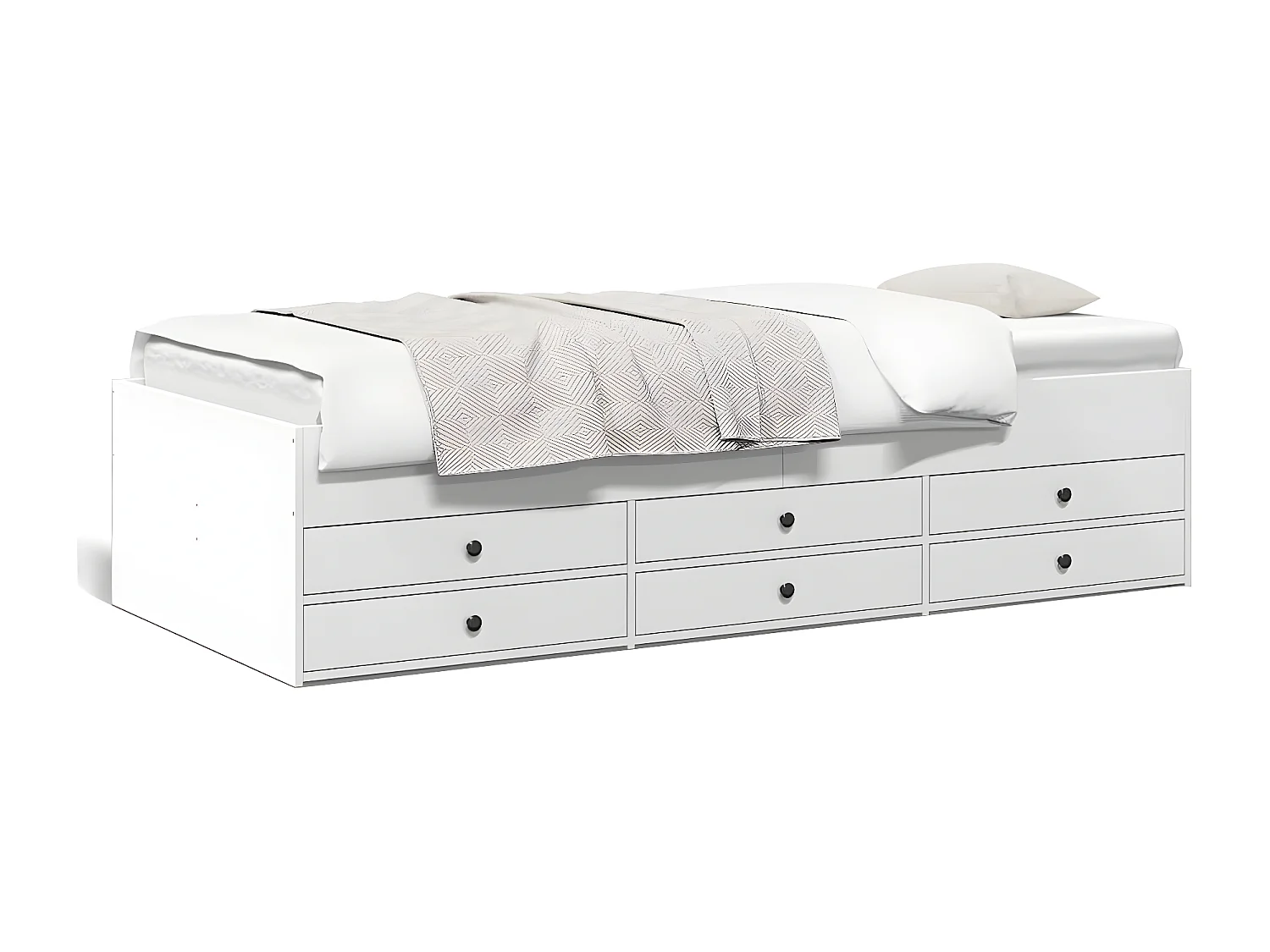 Sofá-cama c/ gavetas 100x200 cm derivados de madeira branco