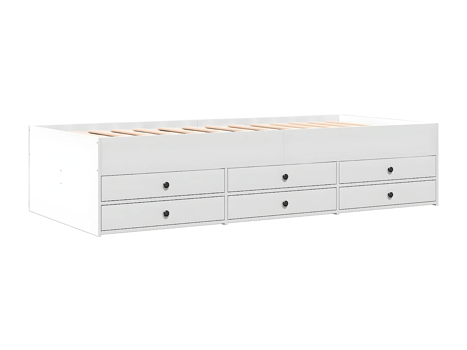 Sofá-cama c/ gavetas 100x200 cm derivados de madeira branco