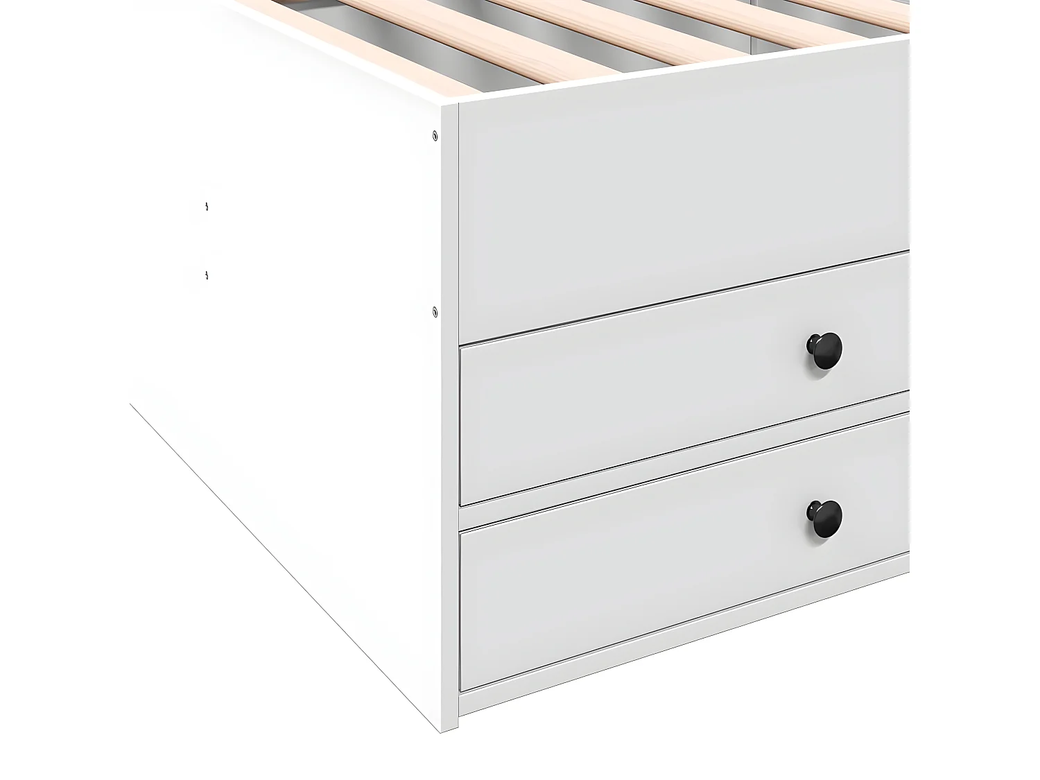 Sofá-cama c/ gavetas 100x200 cm derivados de madeira branco