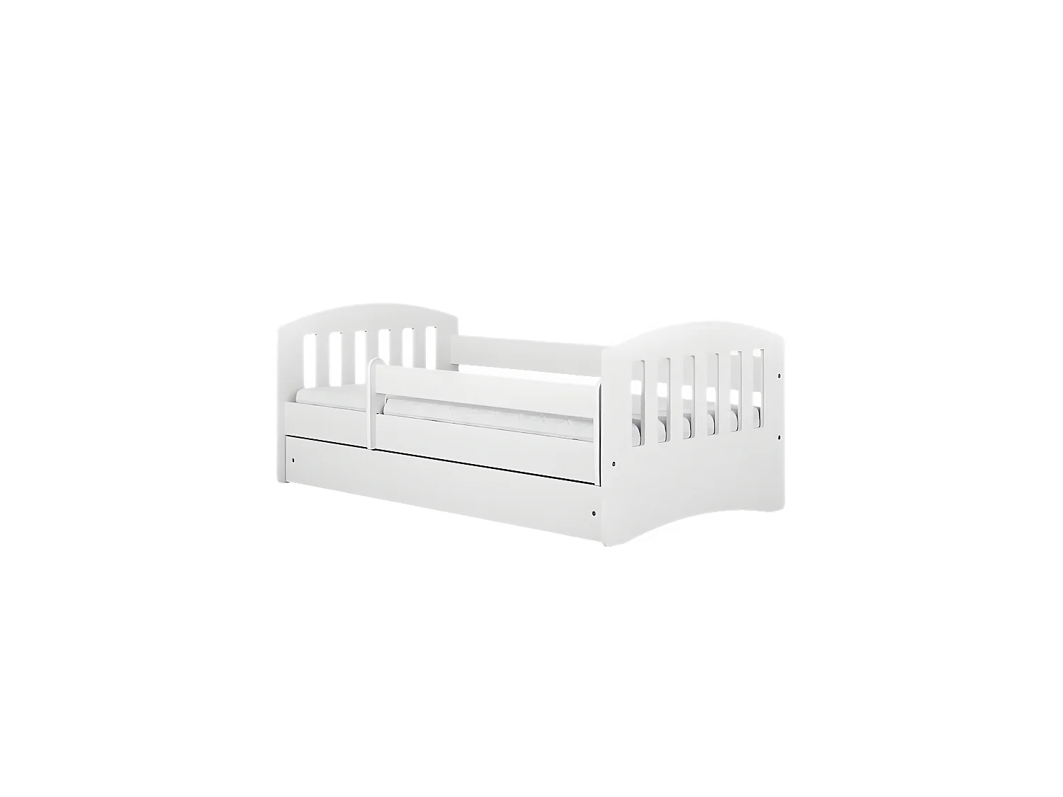Lit classique 1 blanc avec tiroir sans matelas 160/80