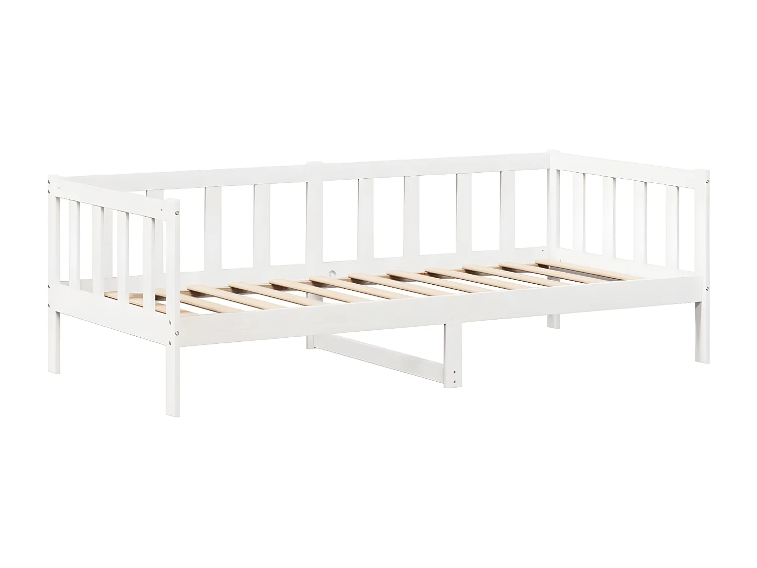 Conj. sofá-cama e banco c/ telhado 90x190cm pinho maciço branco