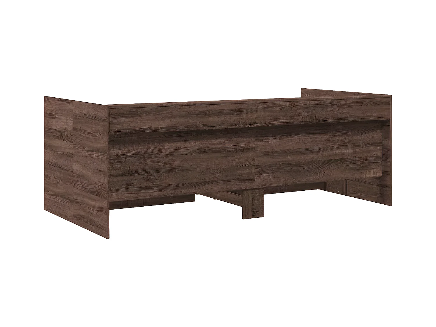 Tumbona con cajones madera ingeniería roble marrón 90x190 cm