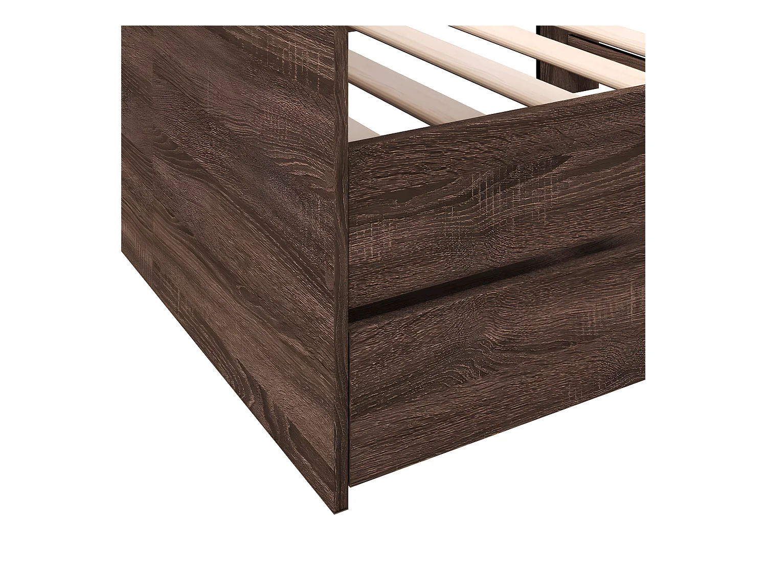 Lit de jour et tiroirs chêne marron 90x190 cm bois d'ingénierie