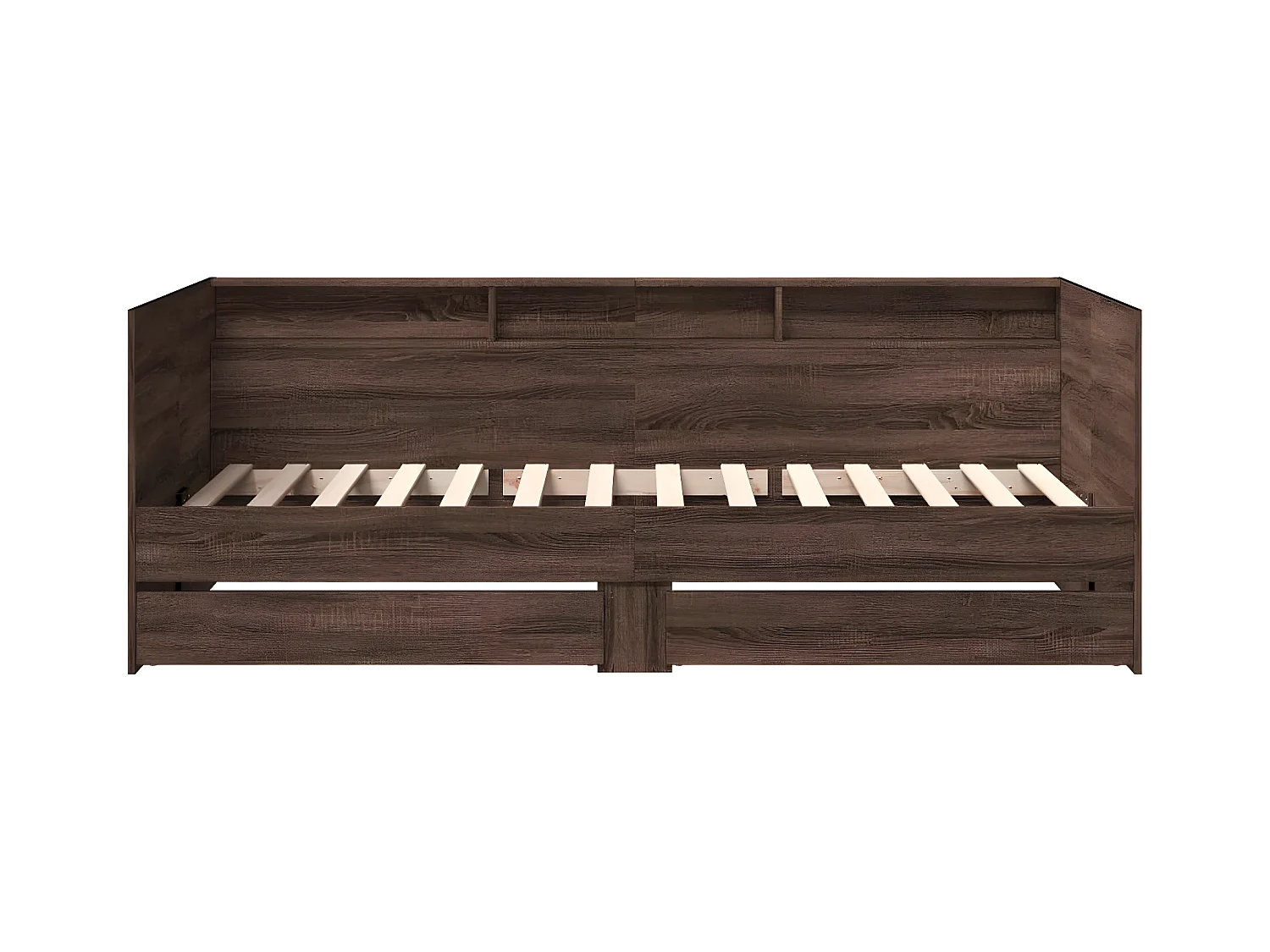 Lit de jour et tiroirs chêne marron 90x190 cm bois d'ingénierie