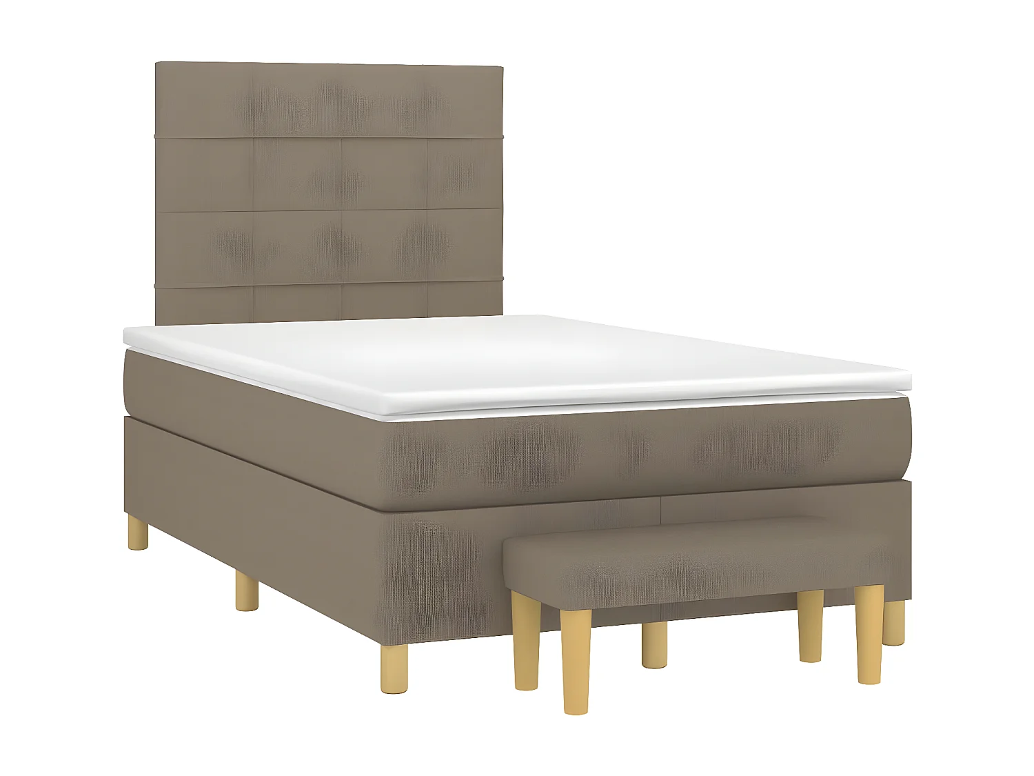 Lit à sommier tapissier avec matelas Taupe 120x200 cm Tissu