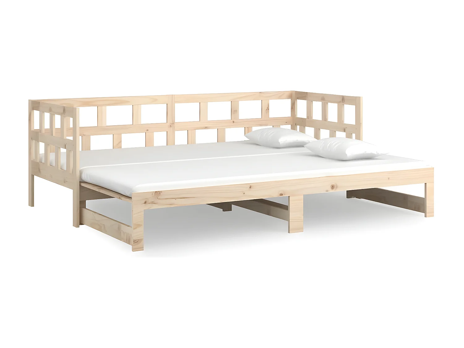 Sofá cama extraíble madera maciza de pino 2x(90x200) cm