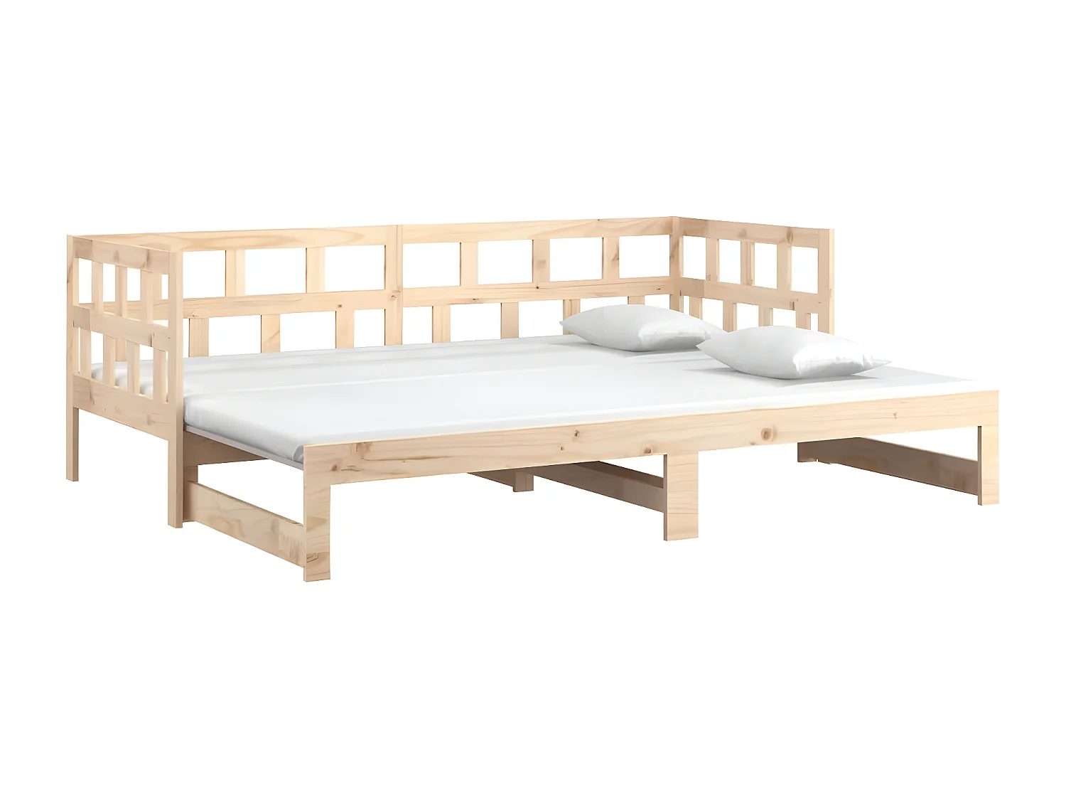 Sofá cama extraíble madera maciza de pino 2x(90x200) cm