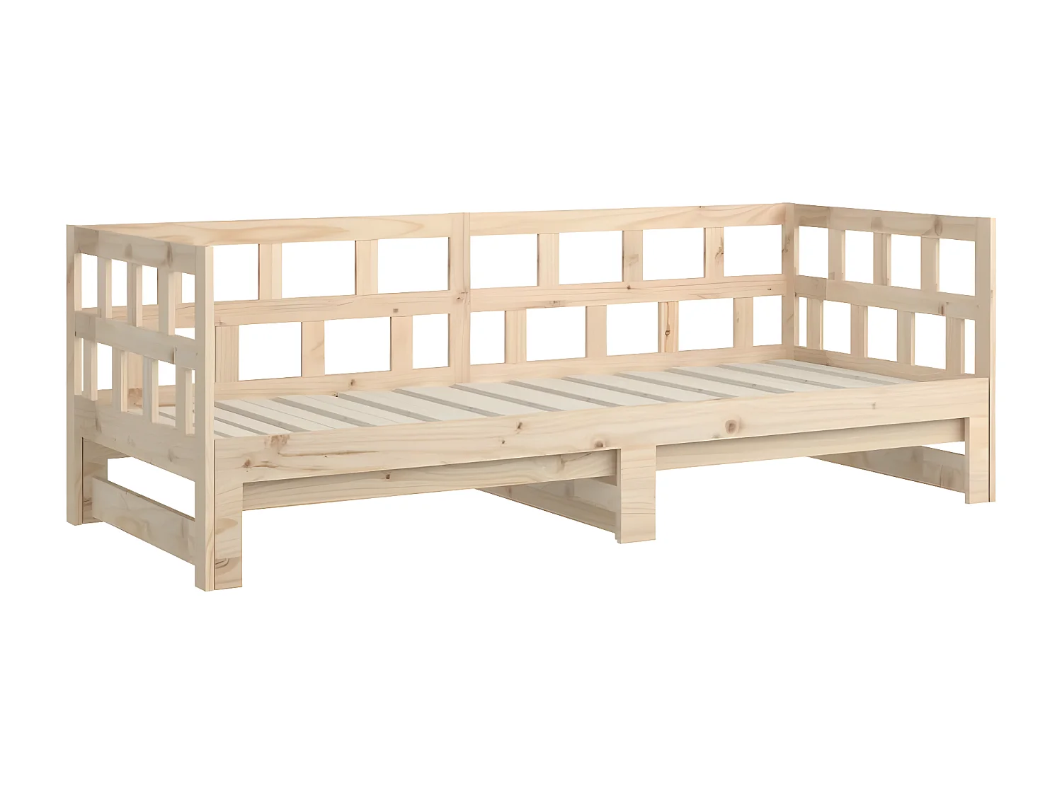 Sofá cama extraíble madera maciza de pino 2x(90x200) cm
