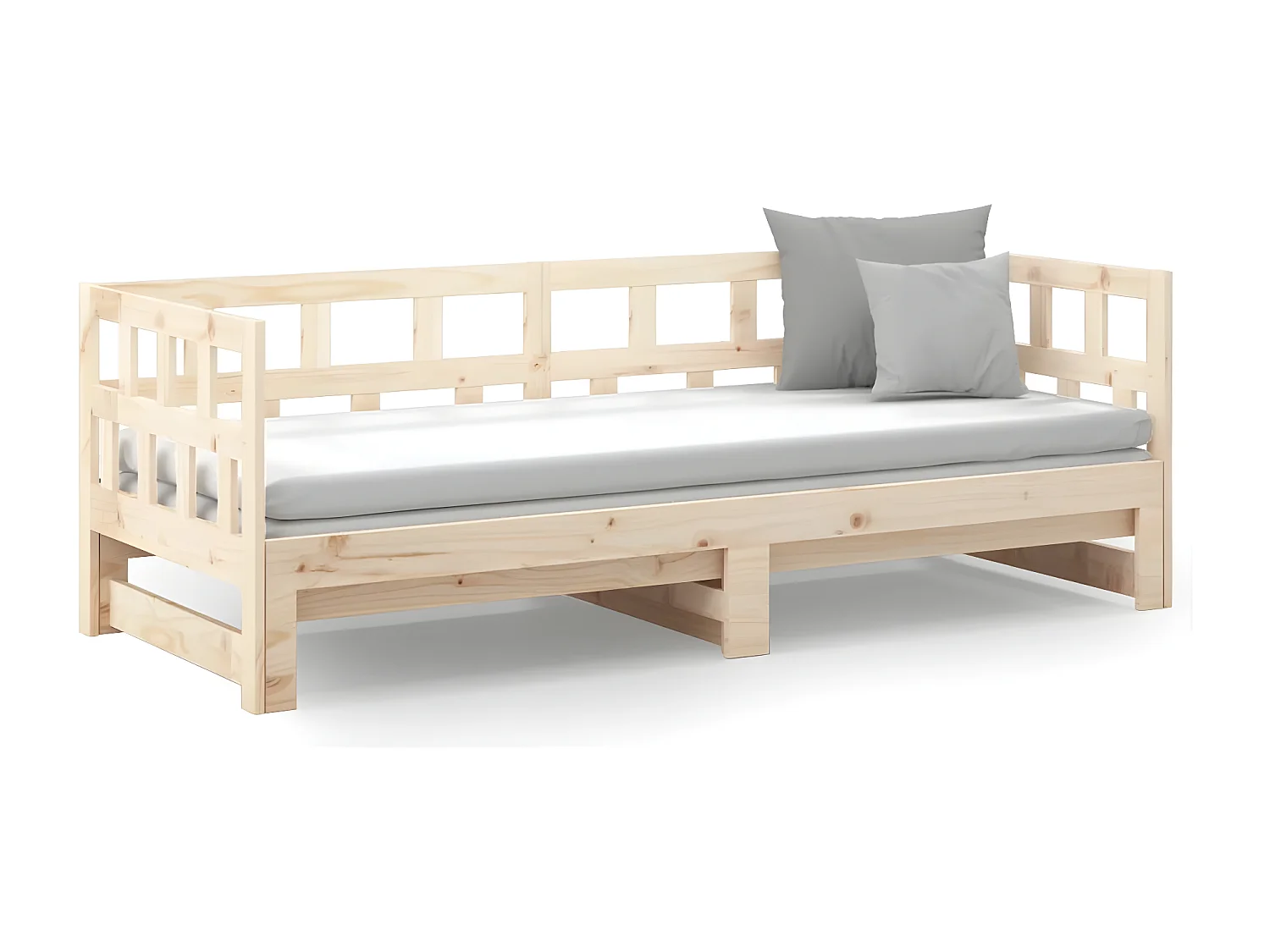 Sofá-cama de puxar 2x(90x200) cm pinho maciço