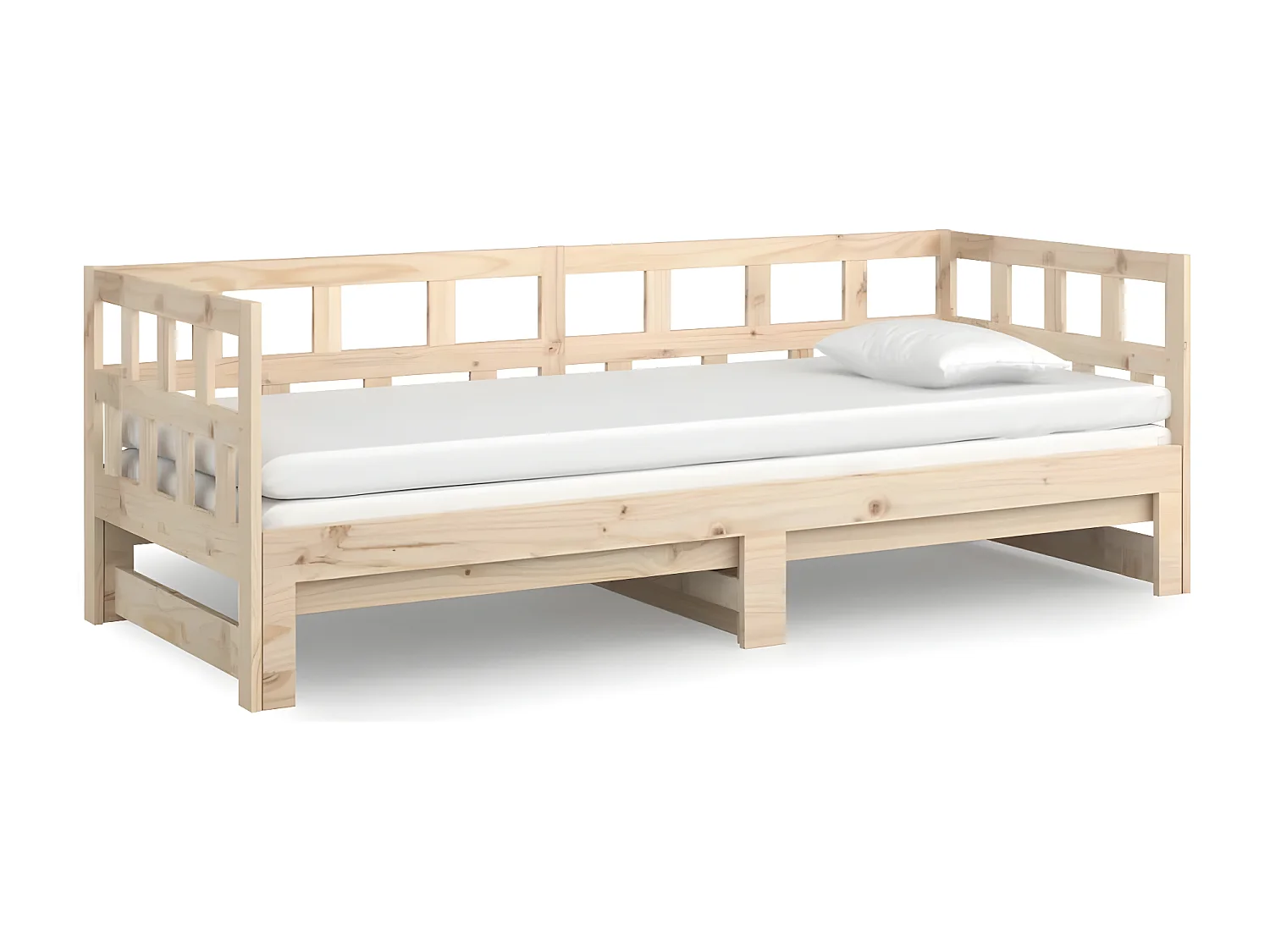 Sofá-cama de puxar 2x(90x200) cm pinho maciço