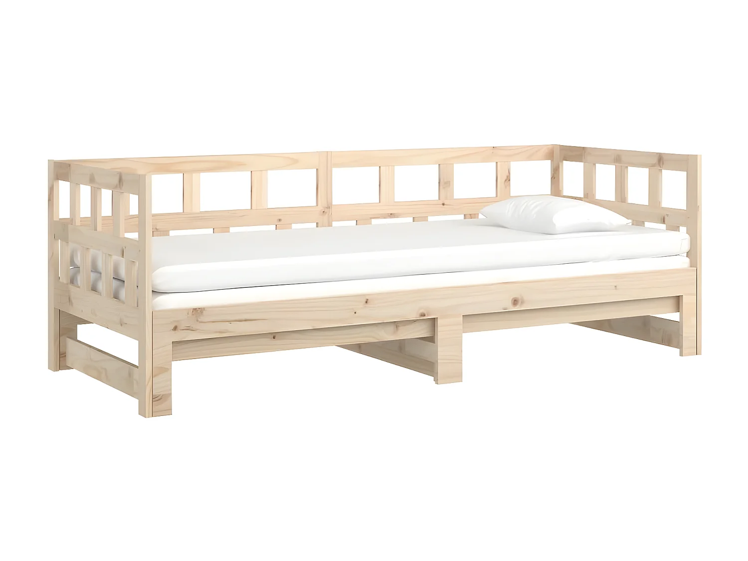 Sofá-cama de puxar 2x(90x200) cm pinho maciço