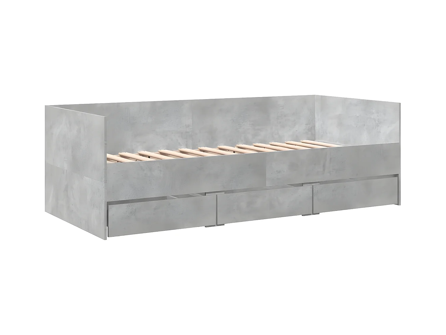 Lit de jour et tiroirs gris béton 90x200 cm bois d'ingénierie