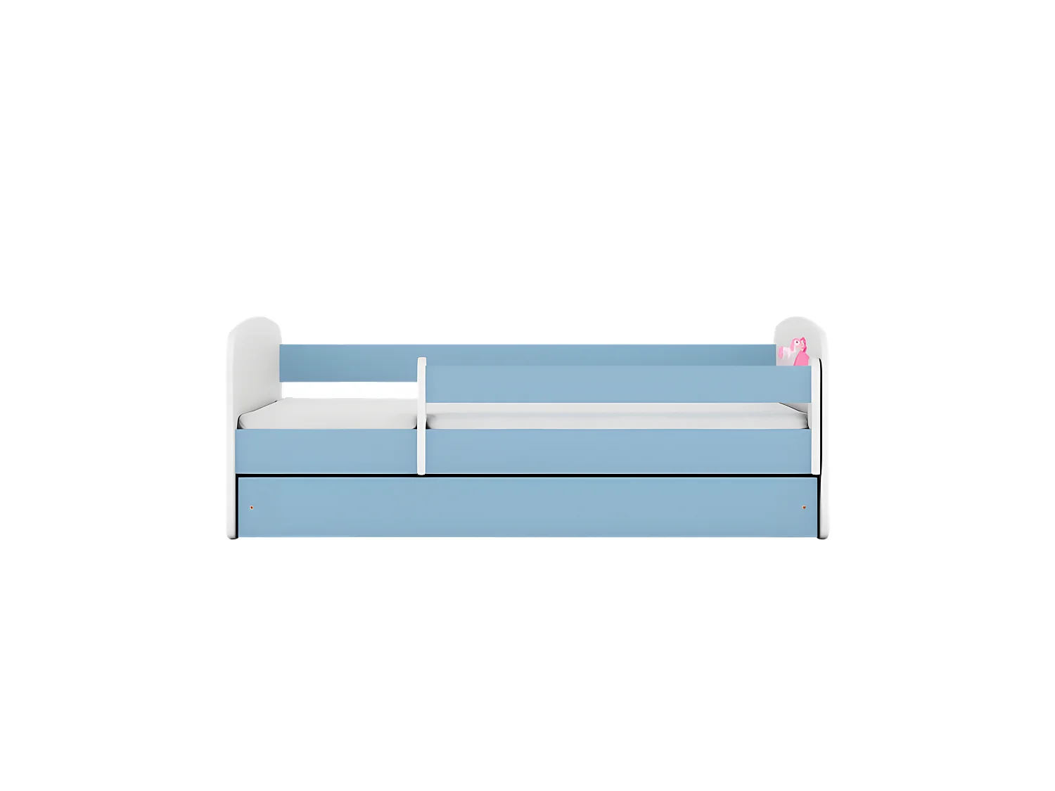 Lit babydreams bleu princesse cheval sans tiroir avec matelas 180/80