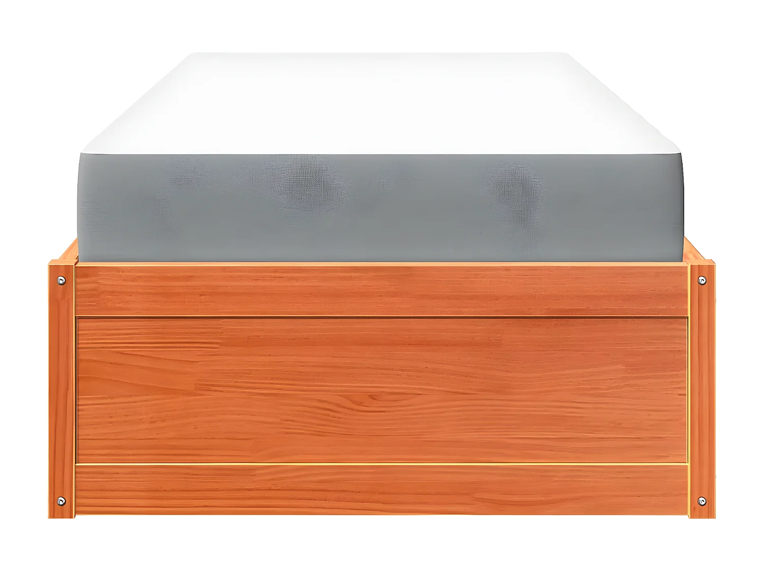 Cama com colchão 90x190 cm pinho maciço castanho-mel