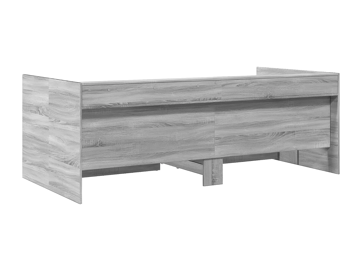 Tumbona con cajones madera ingeniería gris Sonoma 90x190 cm