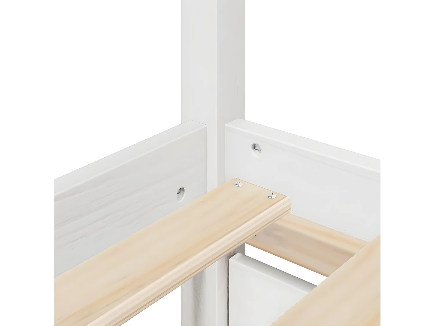 Lit avec tiroirs et matelas blanc 120x190 cm bois massif de pin