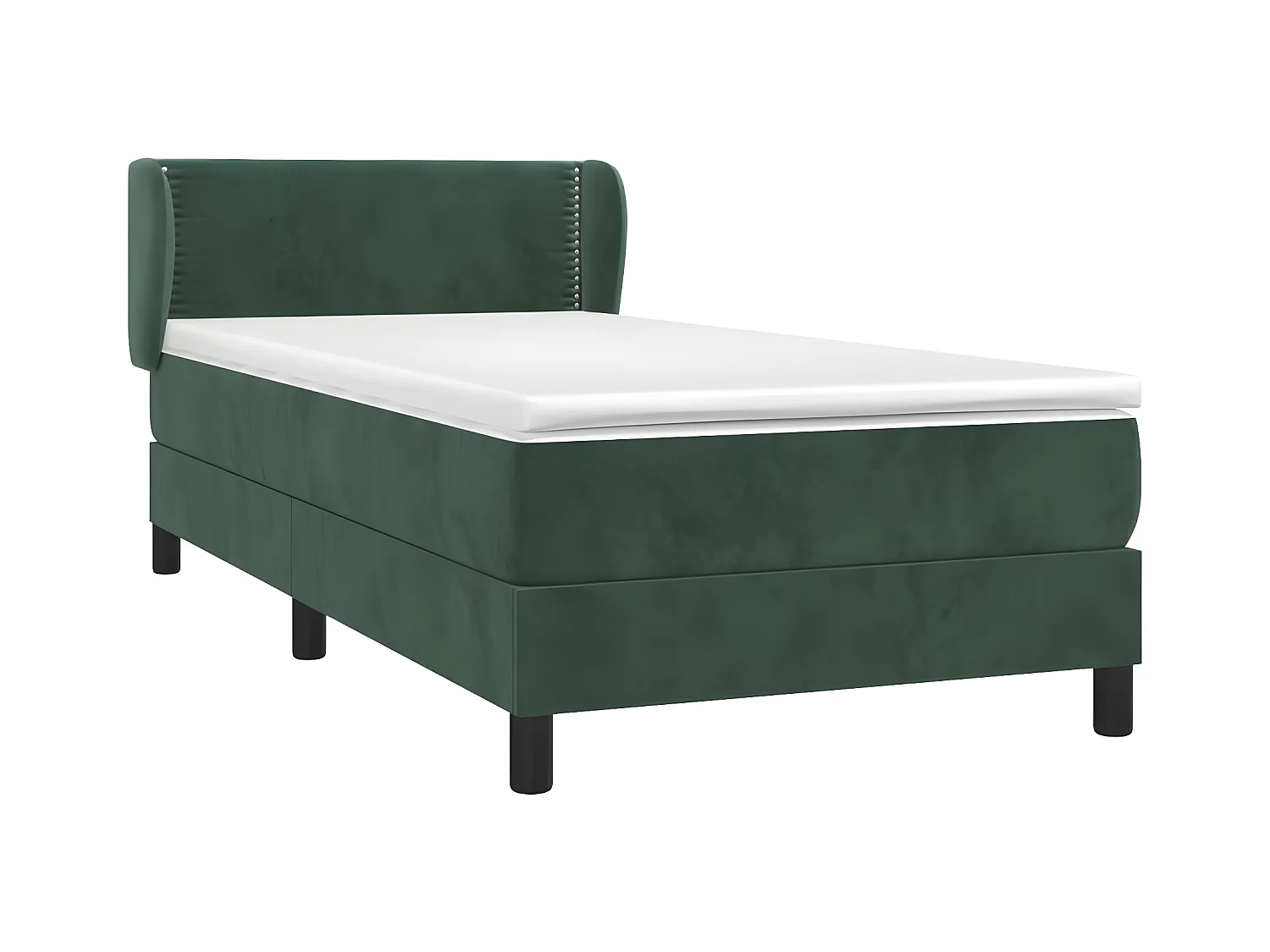 Lit à sommier tapissier avec matelas Vert foncé 90x200 cm