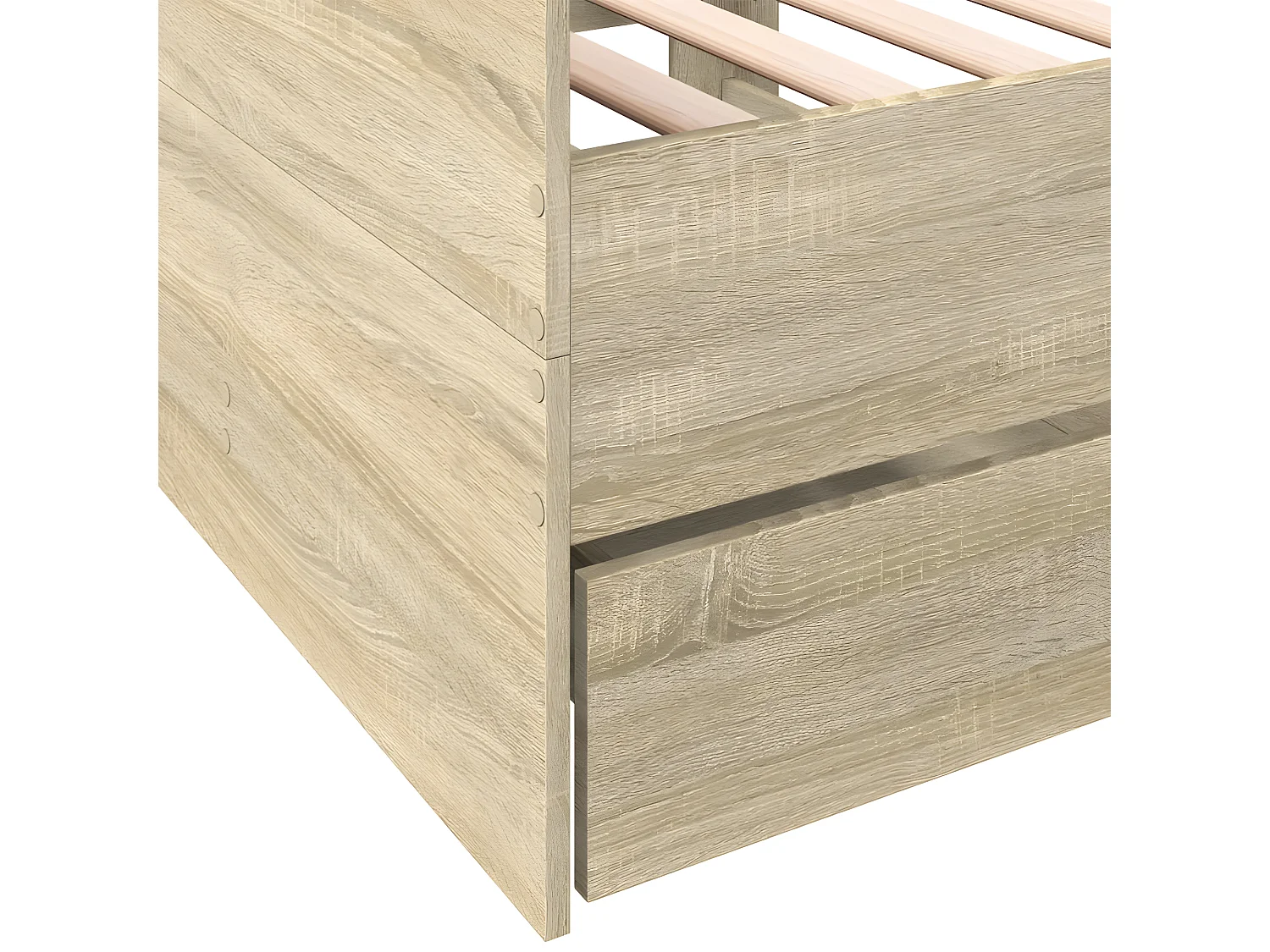 Tumbona con cajones madera ingeniería roble Sonoma 100x200 cm