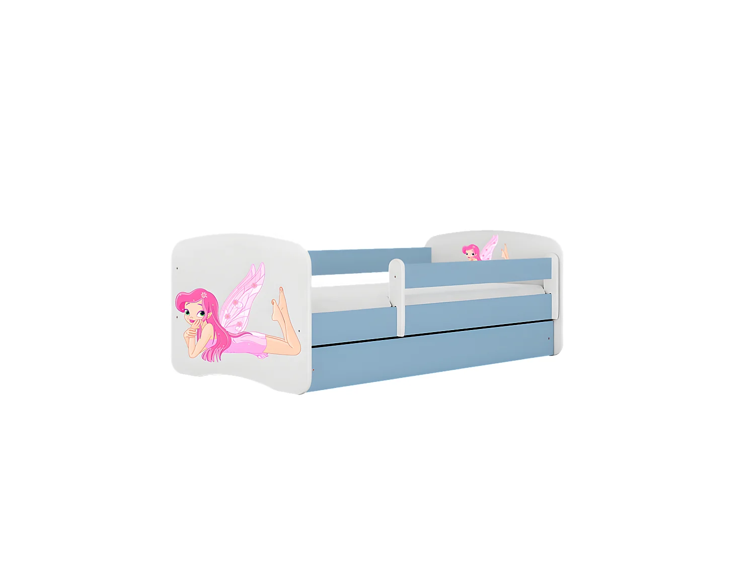 Lit babydreams fée bleue avec ailes sans tiroir sans matelas 140/70