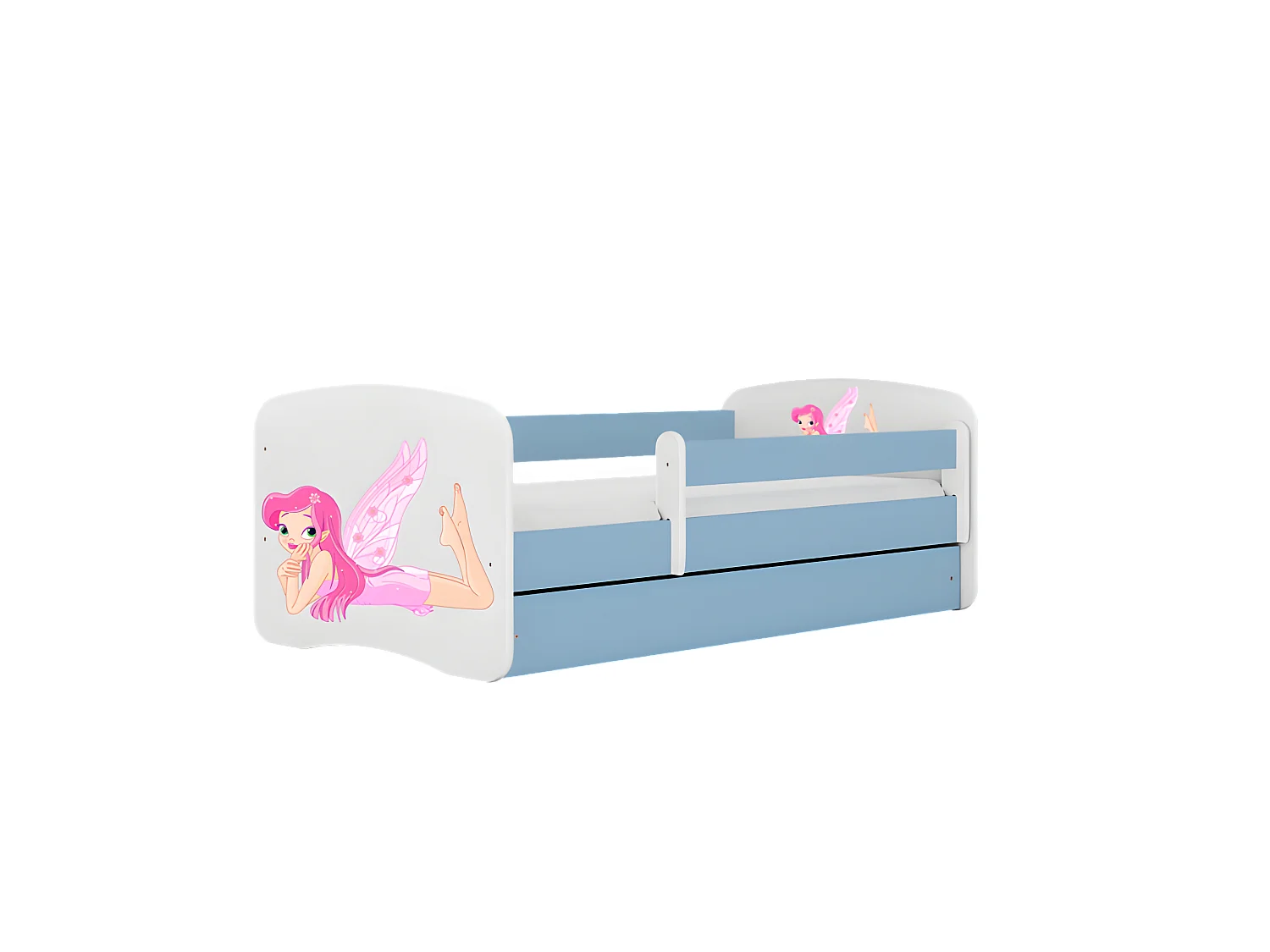 Lit babydreams fée bleue avec ailes sans tiroir sans matelas 140/70