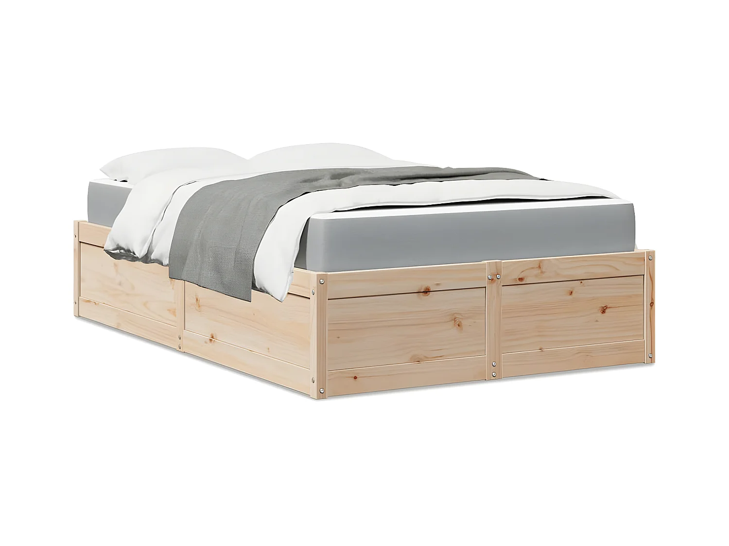 Lit avec matelas 140x190 cm bois massif de pin