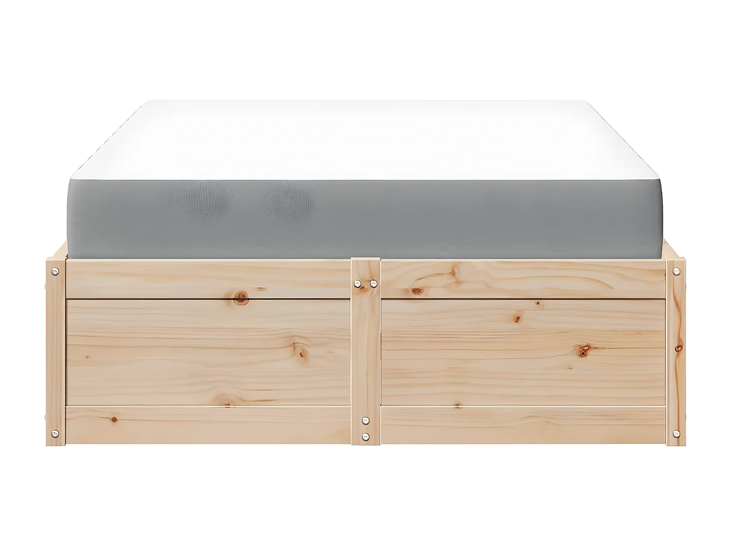 Cama com colchão 140x190 cm madeira de pinho maciça