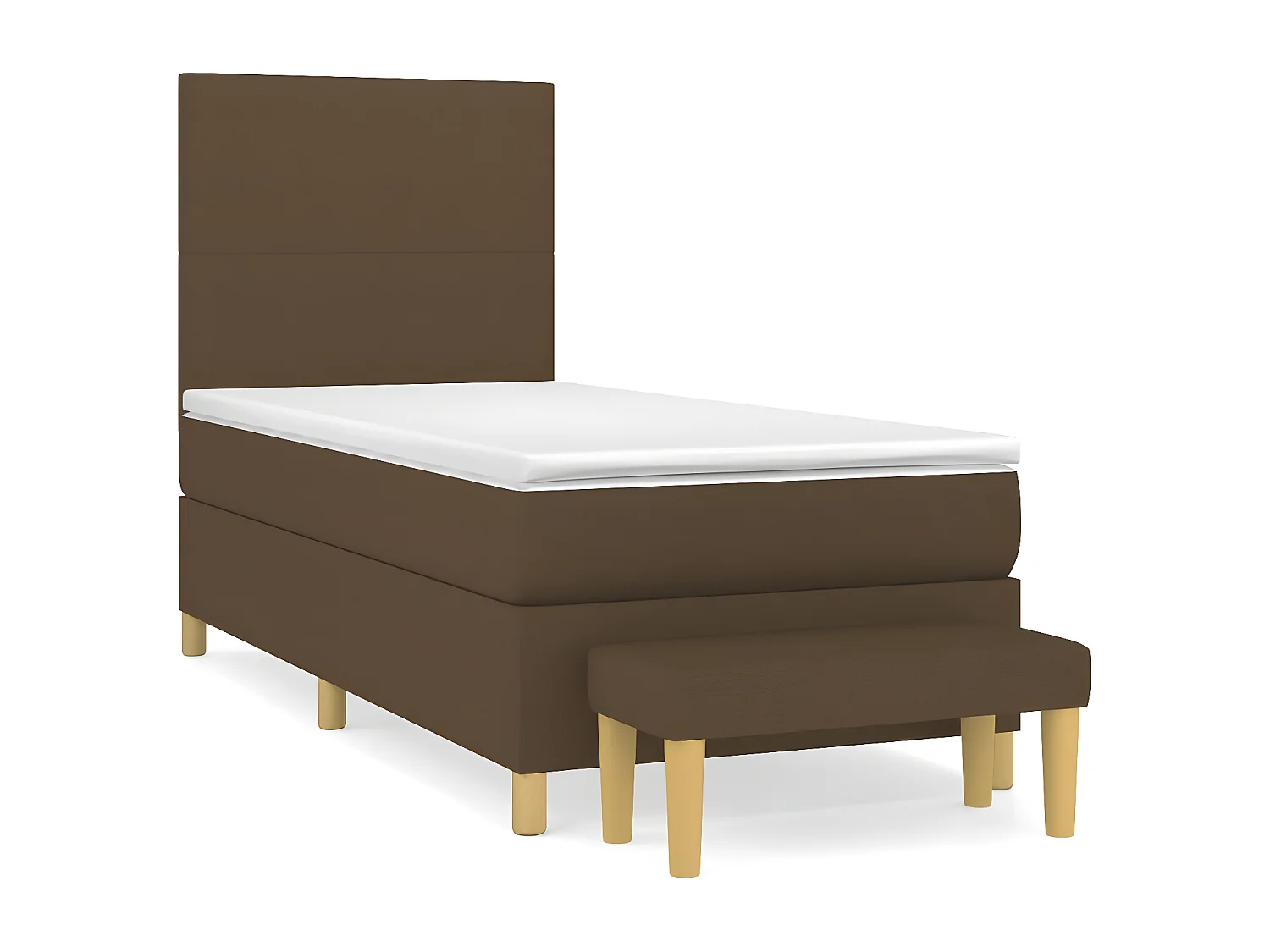 Lit à sommier tapissier avec matelas Marron foncé 90x190 cm