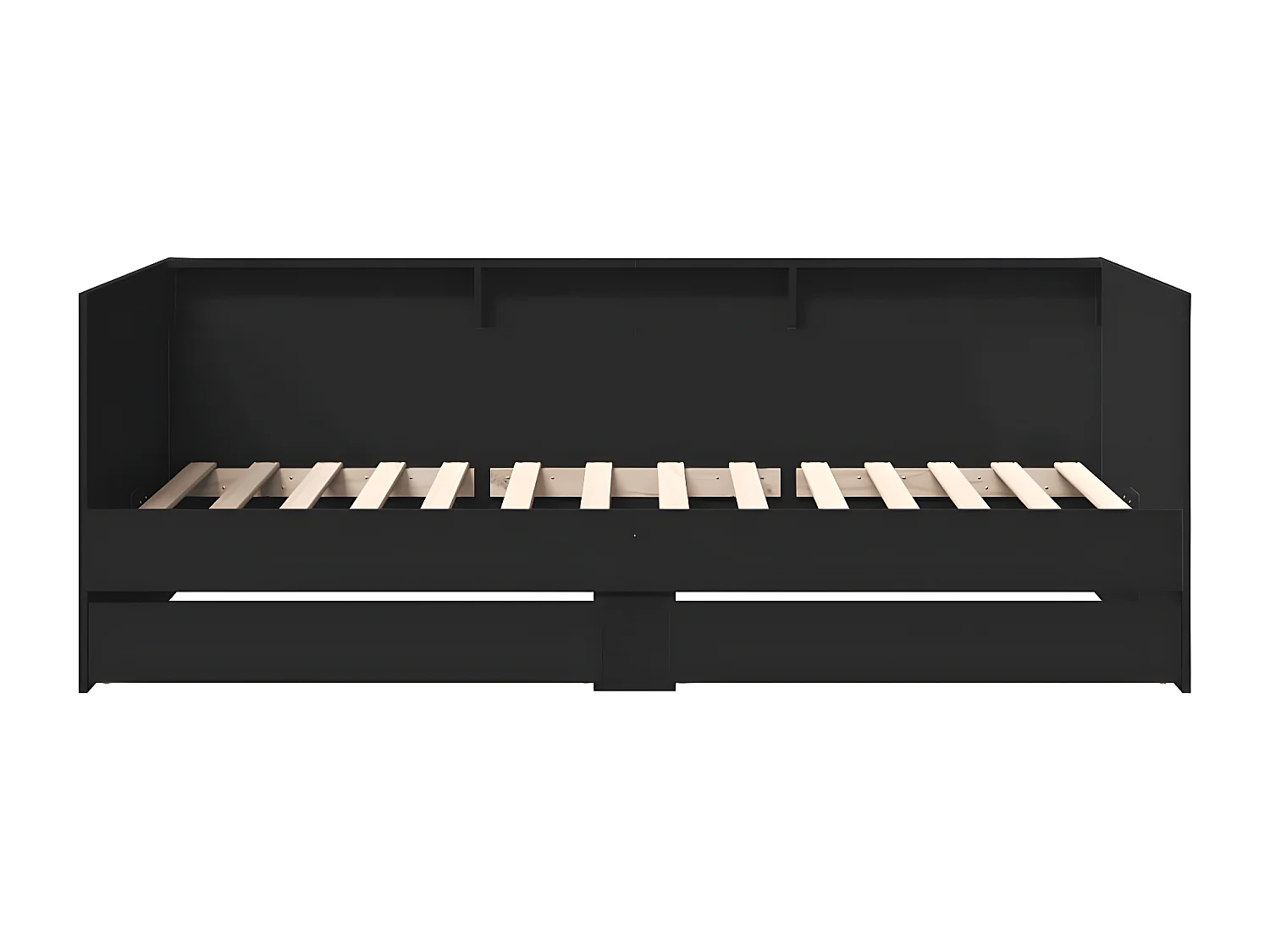 Lit de jour avec tiroirs noir 90x200 cm bois d'ingénierie