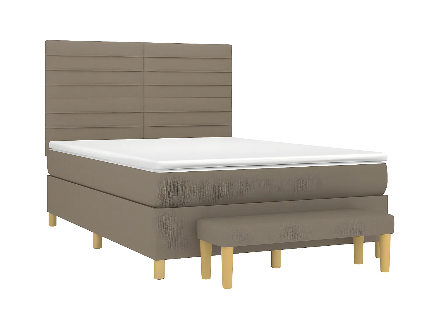 Lit à sommier tapissier avec matelas Taupe 140x200 cm Tissu