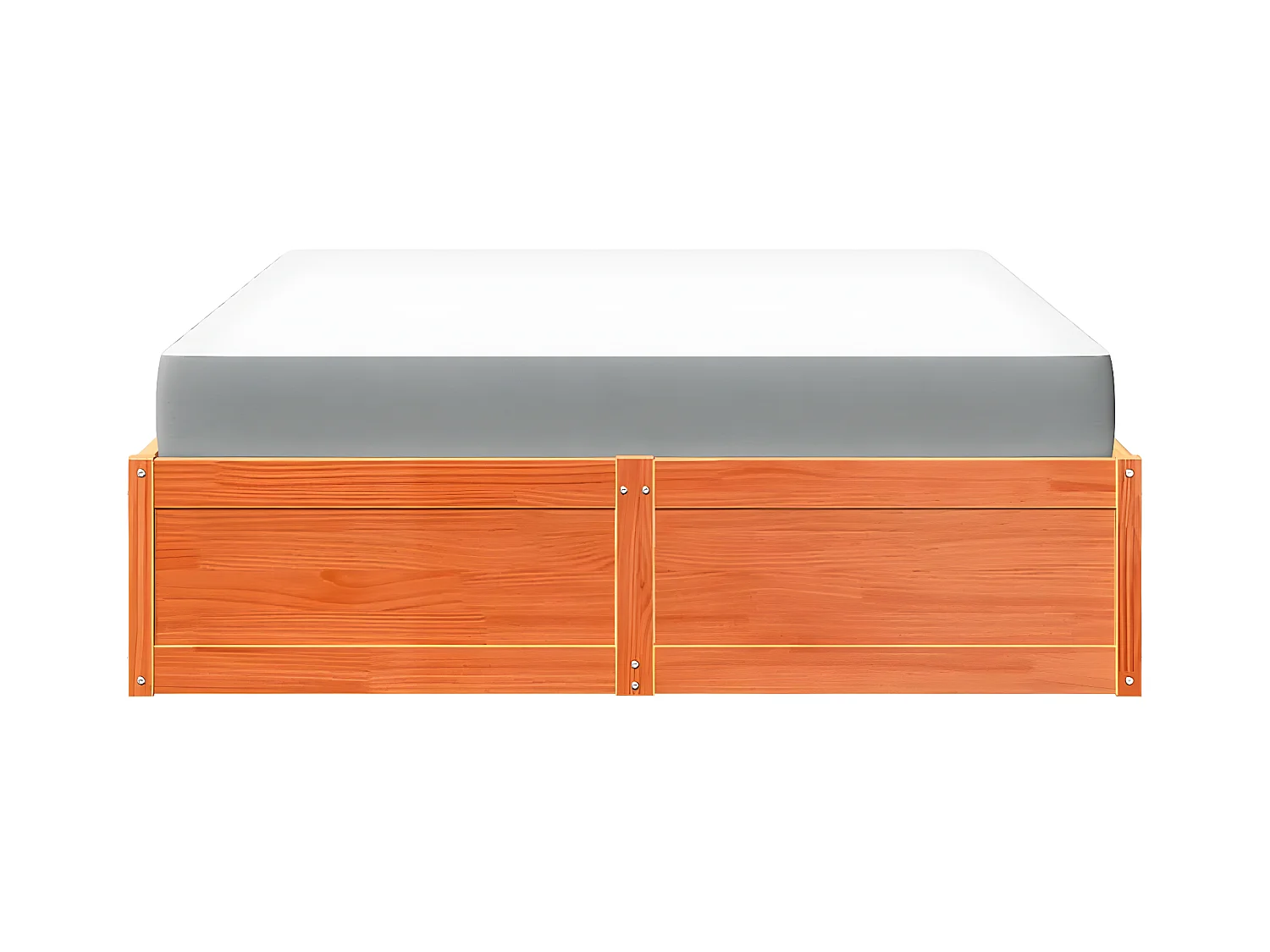 Lit avec matelas cire marron 140x200 cm bois massif de pin