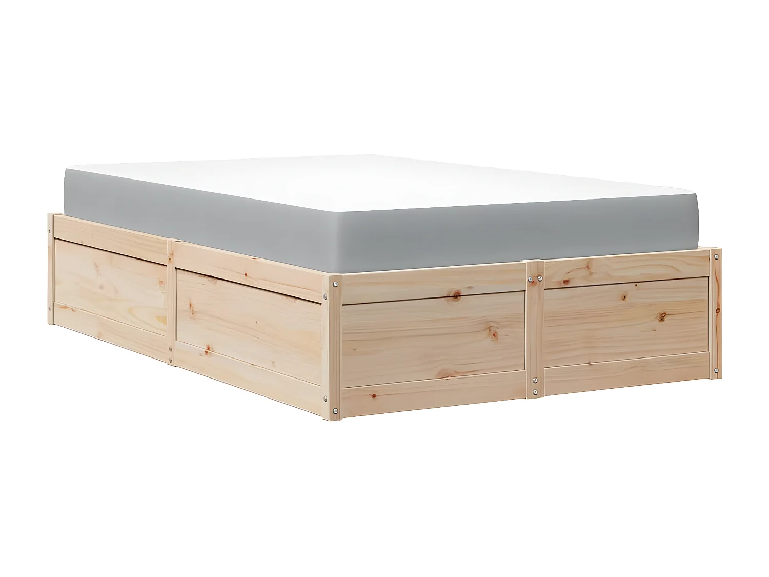 Cama com colchão 120x190 cm madeira de pinho maciça