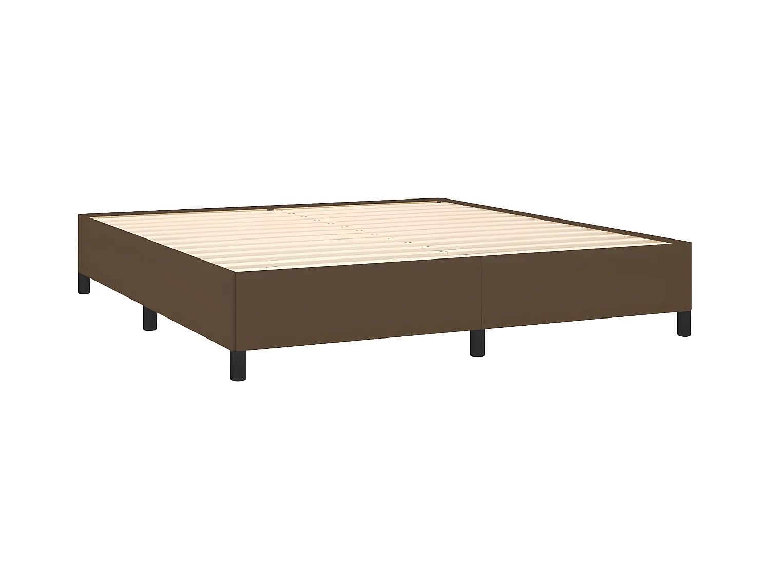 Cama com molas/colchão 160x200 cm tecido castanho-escuro